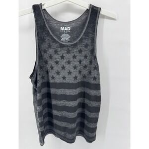 MAD ENGINE Mens Tank Top Large American Flag Stars Stripes Sleeveless Shirt